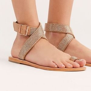 Free People Gold Sandals